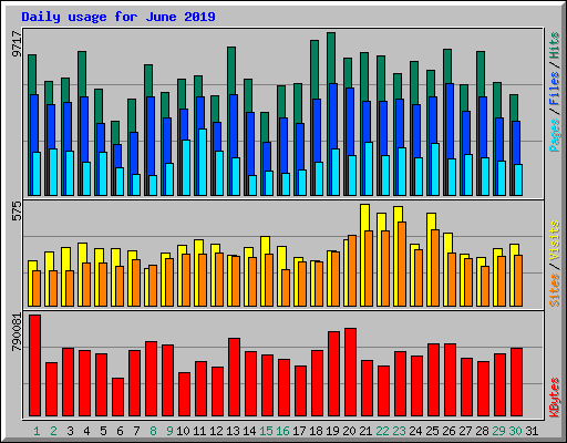 Daily usage for June 2019