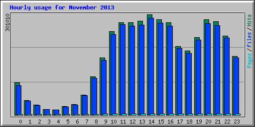 Hourly usage for November 2013
