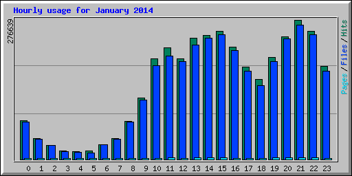 Hourly usage for January 2014