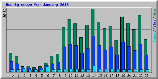 Hourly usage for January 2018