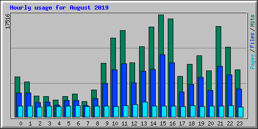 Hourly usage for August 2019