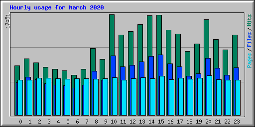 Hourly usage for March 2020